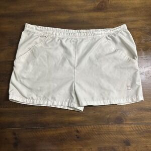 Vintage Nike Court Tennis Shorts Womens Medium White Elastic Waist Pockets 3in